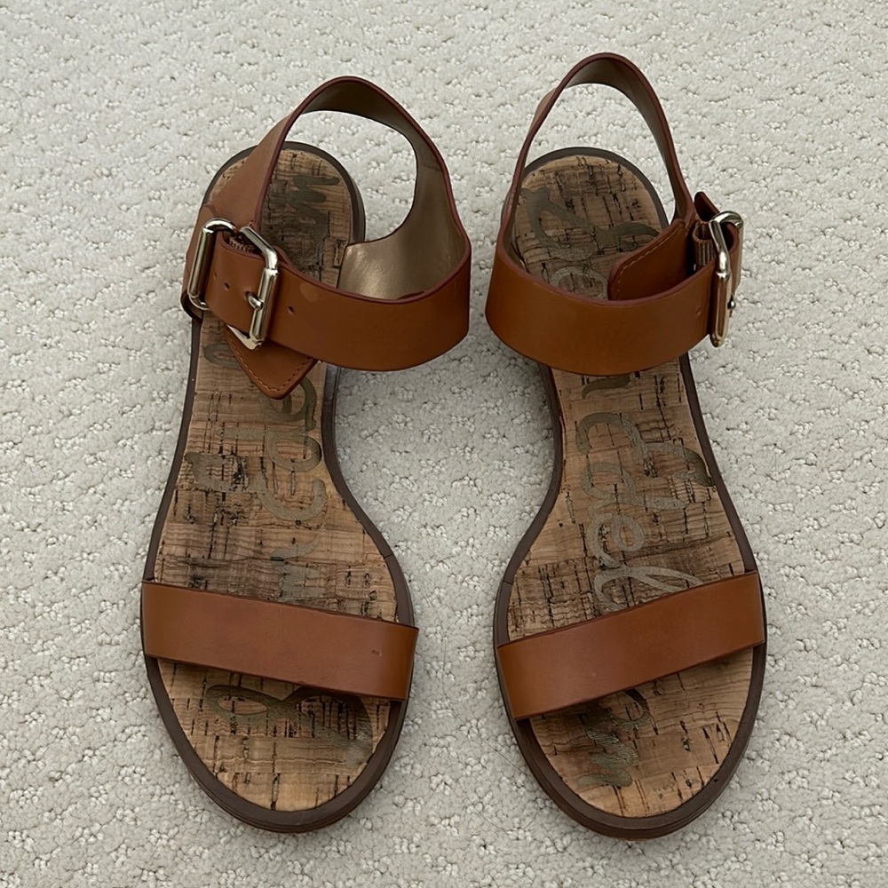 Sam Edelman Brown Sandals with Silver Buckle